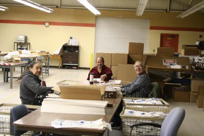 Students around a table